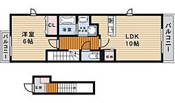 サニーコート 1LDKの間取図画像