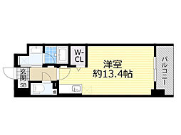 メゾンドボヌール ワンルームの間取図画像