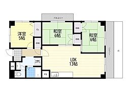 パストラル・コート 3LDKの間取図画像
