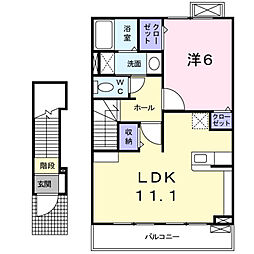 グレイスフル兎川 1LDKの間取図画像