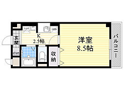 ツインステージ南花屋敷 1Kの間取図画像