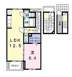 サンリット・ガーデン小曽根ノースコート 1LDKの間取図画像
