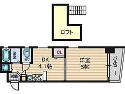 エステムコート新大阪3ステーションプラザ 7階1Kの間取り