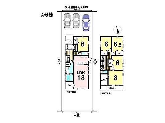 間取り 岐阜市茜部新所3丁目　全2区画　A棟　一戸建て