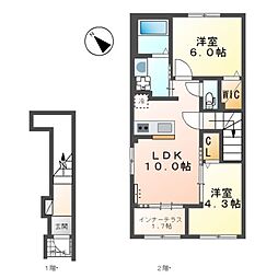 ランジュ 2LDKの間取図画像