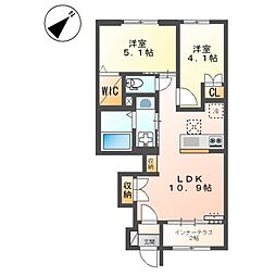 ミモザ 2LDKの間取図画像