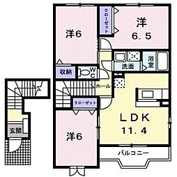 サンリットパレスC 3LDKの間取図画像