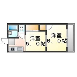 Cityハイツ暁の星 2Kの間取図画像