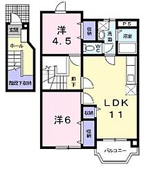 ブランドールアビテC 2LDKの間取図画像