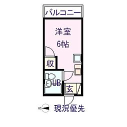 ロイヤルコーポ二幸 ワンルームの間取図画像
