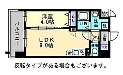 ミラージュパレス福山駅前 1LDKの間取図画像
