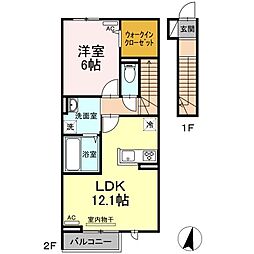 シャンス32 1LDKの間取図画像