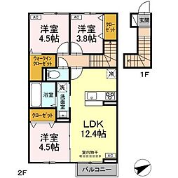 プランドールイサコ 3LDKの間取図画像