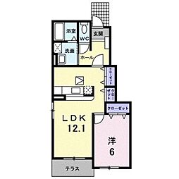 チェリッシュ 1LDKの間取図画像