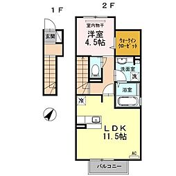 プエルト南蔵王 1LDKの間取図画像