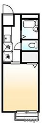 サンライフ多治米 1Kの間取図画像
