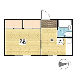 コンフレール高 1DKの間取図画像