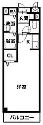 リーデンベルクA 1Kの間取図画像