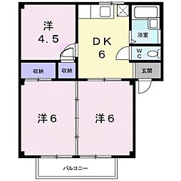 シティハイツみのかみA 3DKの間取図画像