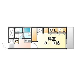 レオパレス尾道西 1Kの間取図画像