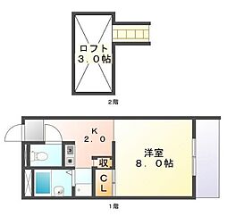レオパレス細谷village 1Kの間取図画像