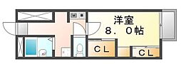 レオパレスグレート芦田 1Kの間取図画像