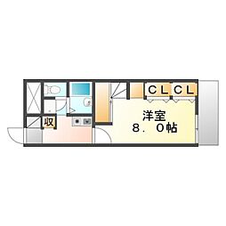 レオパレスLovelyせと 1Kの間取図画像