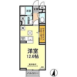 D-RESIDENCE西町 ワンルームの間取図画像