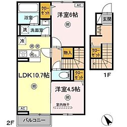 セレーナ引野 2LDKの間取図画像