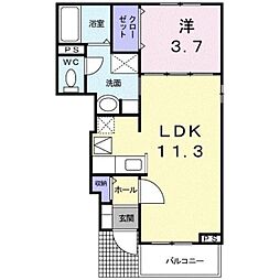 セロリー 1LDKの間取図画像
