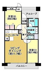 D'グラフォート福山 2LDKの間取図画像