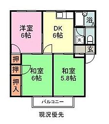 サンハイツ 3DKの間取図画像