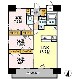 Sereno光南 3LDKの間取図画像