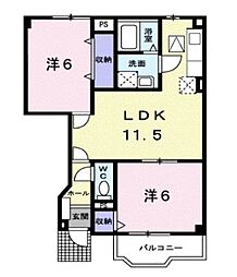 ポーセリンふじい 2LDKの間取図画像