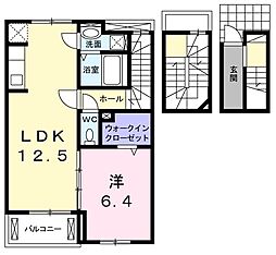 カーサベルデ 1LDKの間取図画像
