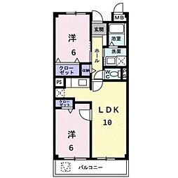 ヴェルドミール今津 2LDKの間取図画像