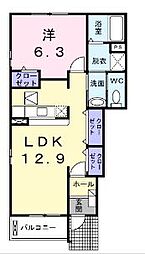 グレイスフルケイプB 1LDKの間取図画像