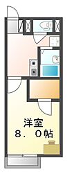レオネクスト松風 1Kの間取図画像