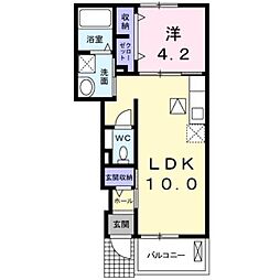 フロール2 1LDKの間取図画像