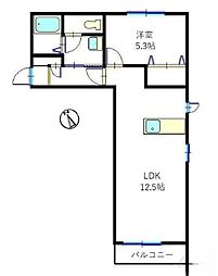 シャーメゾンNSG福山A 1LDKの間取図画像