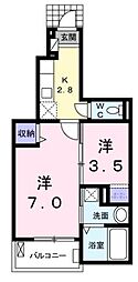 エスポワール1 1SKの間取図画像