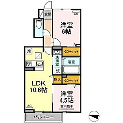 グレイス2 2LDKの間取図画像