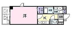 マニフィーク 2階1Kの間取り