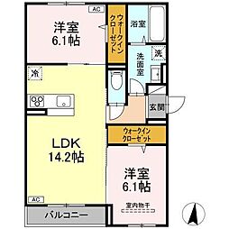 さくらハウス 2階2LDKの間取り