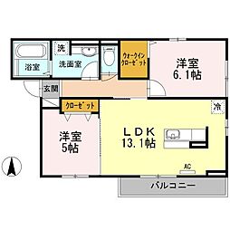 Arbor 1階2LDKの間取り