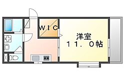 ディープタウンヒルズ 4階1DKの間取り