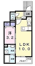 エービーフィールド 1LDKの間取図画像