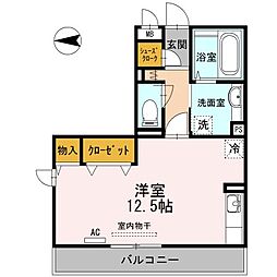 セジュールオッツ南蔵王 ワンルームの間取図画像
