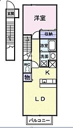 ヴァルムベルクB 1LDKの間取図画像