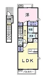 アルドーレA 1LDKの間取図画像